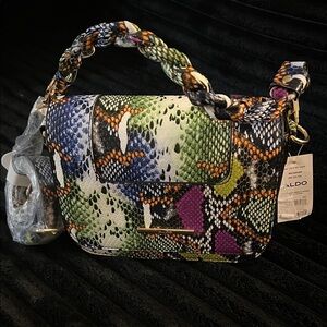 Aldo Vibrant Snake Print Shoulder Bag